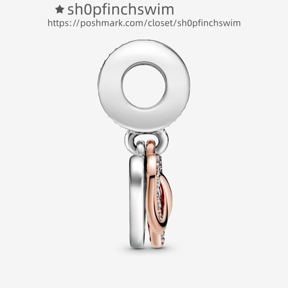 Pandora Sparkling Infinity Heart Dangle Charm|Two-tone - Picture 3 of 7